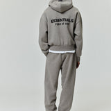 ESSENTIALS Classic Full Zip-Up Hoodie Homestead Heather