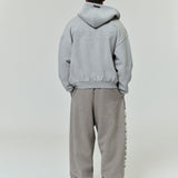 ESSENTIALS Embossed Classic Fleece Zip-Up Hoodie Warm Heather